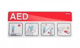 Philips AED Awareness Placard red
